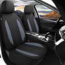 YGL Car Seat Covers for Front Seats,Waterproof Seat Covers for Cars,Durable Neoprene Car Seat Protectors,Interior Covers for Cars,Sedan Van Truck SUV(Black/Gray)