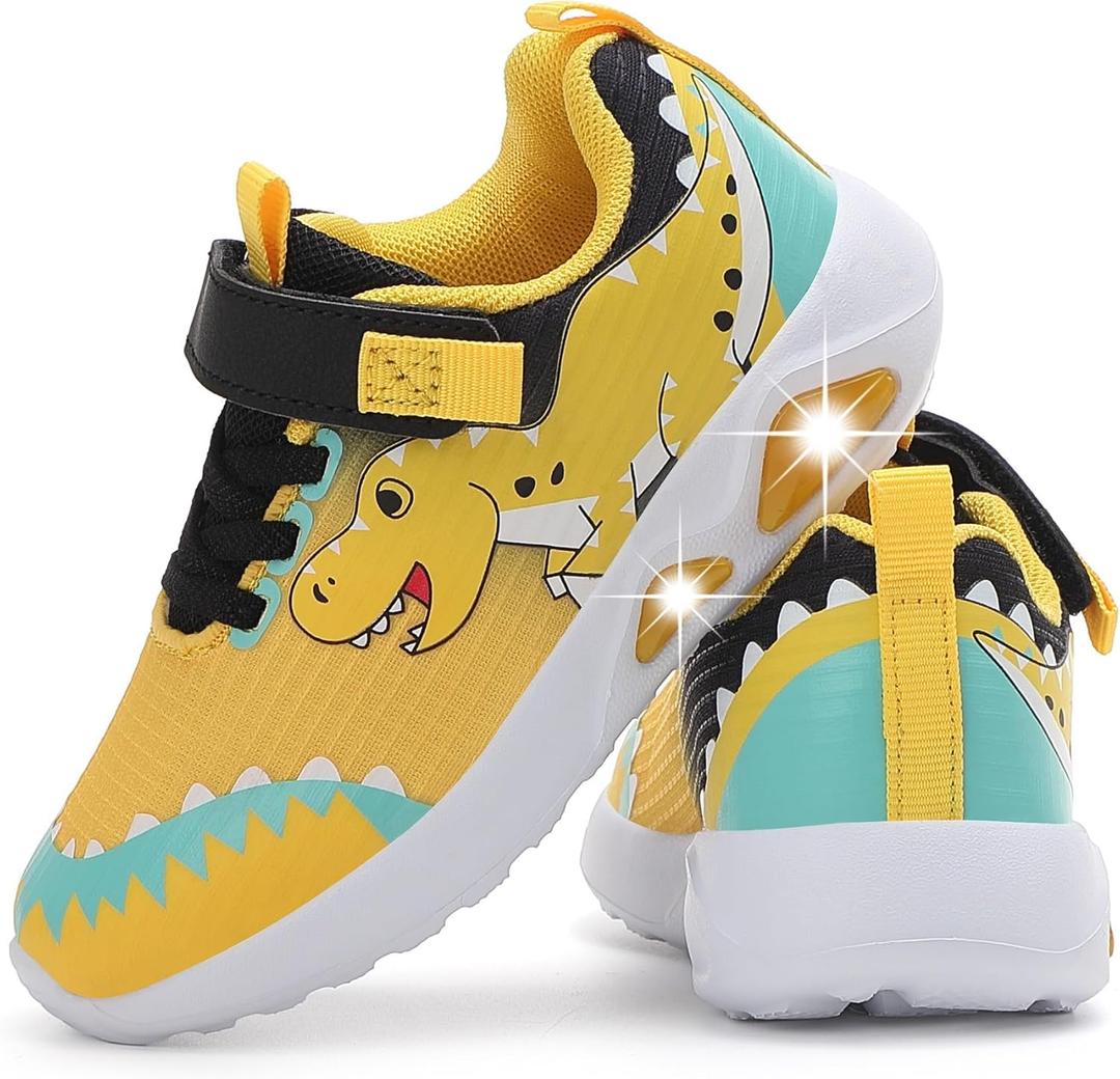 Toddler Boys Light Up Shoes Lightweight LED Flashing Breathable Mesh Walking Sneakers for Toddler and Little Kids 11.5