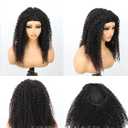 ISEE Half Wig Human Hair Kinky Curly Glueless Wigs 180% Density 16 Inch