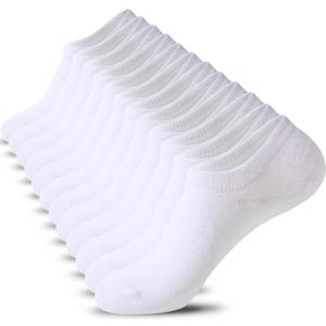 Nroktia 6/10 Pairs Non Slip No Show Socks Womens and Mens Low Cut Invisible Liner Ankle Socks (White)