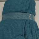 Glamburg 100% Cotton Thermal Blanket, Breathable King Size Waffle Blanket, All Season Teal (King (90"x102"))