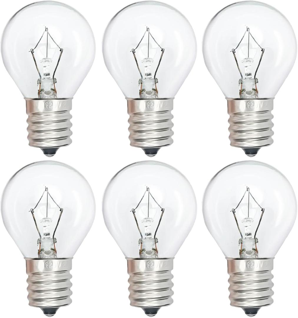 Lava Lamp Bulbs 25 Watt S11 E17 Base The Original Replacement Light Bulbs for 14.5" Lava Lamps and Glitter Lamps,120 Volt Motion Lava Lamp Light Bulb,Dimmable,2700K Warm White,6 Pack