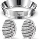 58mm Puck Screen and Dosing Funnel Set, Magnetic Stainless Steel Espresso Portafilter Funnel with 2 Coffee Filter Screens 58.3mm, Barista Accessories Kit