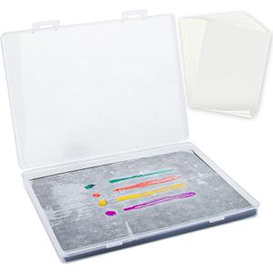 Stay Wet Palette for Acrylic Painting Garpernics Wet Palette Tray with Sponges and 100 Papers for Acrylic Paints, Keep Paint Wet and Fresh for Miniatures (Gray)