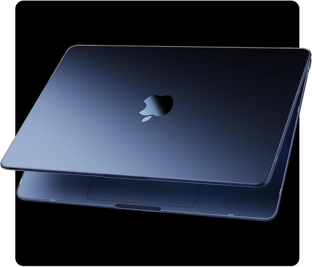 Compatible for MacBook Air 13.6 inch Case M4 M3 M2 2025 2024-2022 Release Model A3240 A3113 A2681, Sturdy Protective Hard Shell Case Cover for MacBook Air M2 13 inch - Midnight Clear
