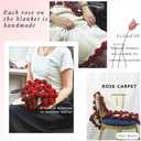 Crochet Flower Bouquet Blanket Rose Blankets Teacher Mom Graduation Birthday Gifts for Women Flower Bouquet rocheted Roses Blankets Throw Blanket Valentine's Day Gifts 43 Inches