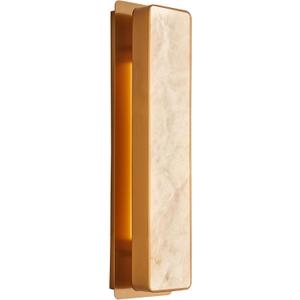 Alabaster Wall Sconces,15W Warm Yellow 2700K Wall Mounted Wall lamp Indoor,Alabaster Gypsum Wall Mounted Lighting for Living Room (Brass Gold)