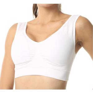 Cabales KINYAOYAO Women's Plus Size High Impact Seamless Racerback Padded Bra L Black-white-beige