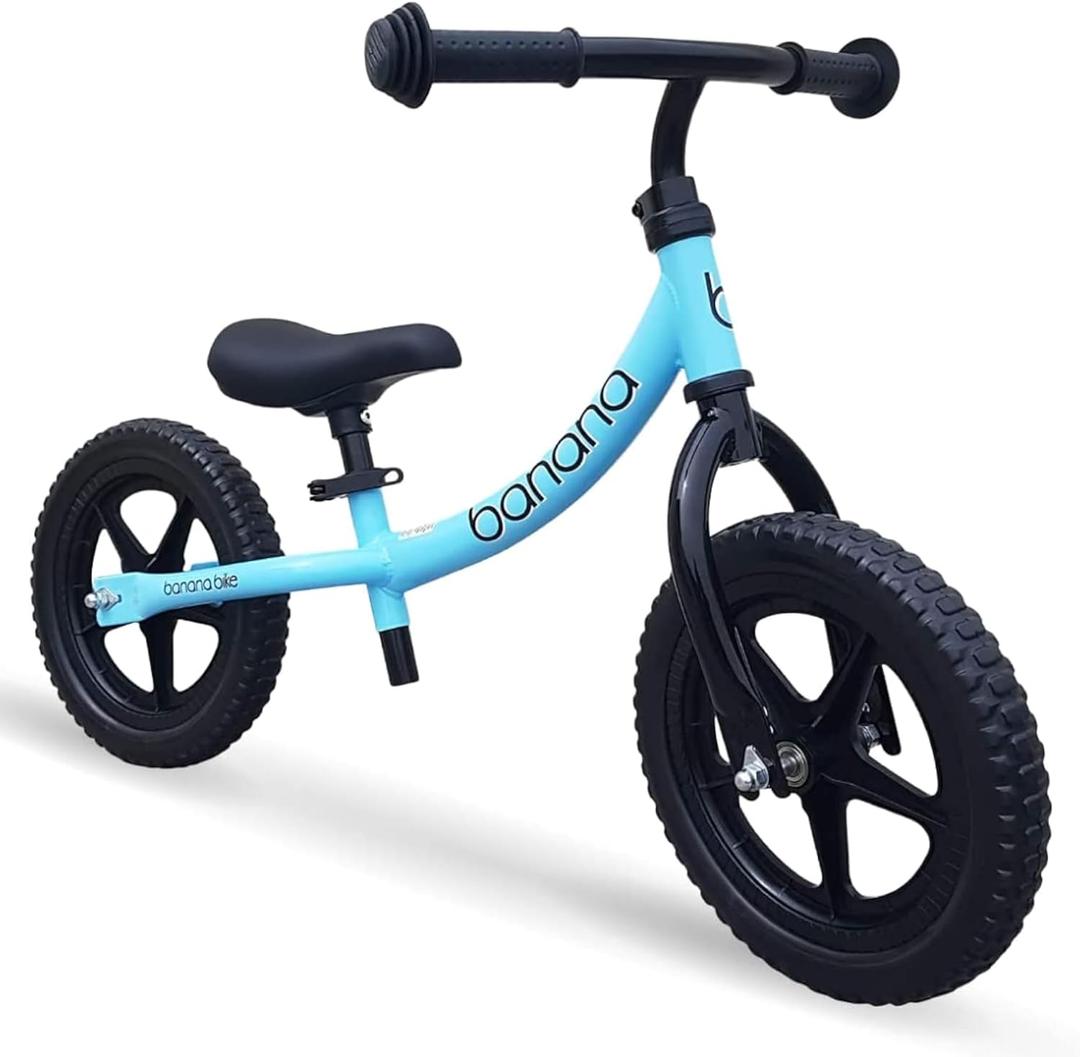 banana bike Balance Bike - Lightweight Toddler Bike - No Pedal with Adjustable Handlebar and Seat - Ideal Training Bicycle for Kids - Multiple Colors (Blue)