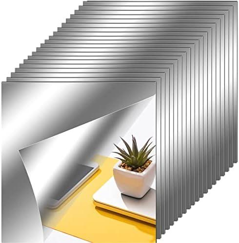 Zonon Flexible Mirror Sheets Self Adhesive Non Glass Mirror Tiles Stickers for Home Wall Decor(20 Pieces,12 x 12 Inches)