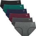 Benirap Womens Underwear Soft Cotton Hipster Panties Breathable Briefs  6 Pack (Large)