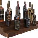 TONGMO 30Inch Liquor Bottle Stand - 3 Tier Liquor Bar Bottle Display Shelf, Holds 21 Bottles, Solid Wood, No Installation Required (Dark Walnut)
