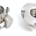 Stainless Steel T-Nuts, 3/8"-16 Inch, (10 Pack), Anti Corrosion Threaded Insert, Choose Size/Quantity, by Bolt Dropper, Pronged Tee Nut. (3/8"-16 x 7/16")