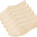WHISPER DEER No Show Liner Socks Women - Size 4-7/ 7-10/ 10-13 Low Cut Invisible Cotton Sneaker Socks with Non Slip Grip (3/ 6/ 8 packs)