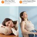 Inflatable Neck Pillow for Travel  Lightweight Hand-Pump Air Cushion for Airplane, Car, Train & Office Napping  Portable Compact Neck Support Pillow (Beige)