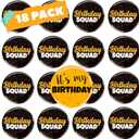 CORRURE 18pcs Birthday Button Pins 2.35" - Unisex Design for Adults, Kids, Men or Women - Party Crew Favors Supplies for the Whole Squad - Badge Pinback for Any 16th, 18th, 21st, 25th, 30th Birthday