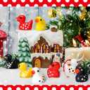 Leinuosen 100 Pcs Christmas Mini Resin Ducks Bulk Tiny Ducks Figurines Miniature Resin Animal Decoration for Potted Garden Dollhouse Cake Decoration DIY Craft Charms Xmas Halloween Party(Multicolor)