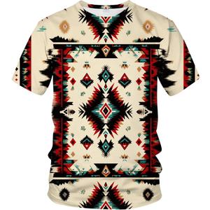 Funny Aztec Graphic T-Shirt Novelty Short Sleeve Crewneck Shirt (S)