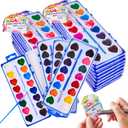 JOYIN 24 Pcs Valentines Day Heart-Shaped Watercolor Paints, 16 Colors Paint Palettes with Brushes & Gift Tags & Ropes, Valentines Day Arts for Kids Crafts DIY Activity Classroom Gifts Party Favors