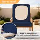 12Pcs Patio Cushion Covers, Stretch Cushion Covers Replacement, Replacement Washable & Reusable Furniture Protector for Patio Couch (Navy Blue, Cover Only)