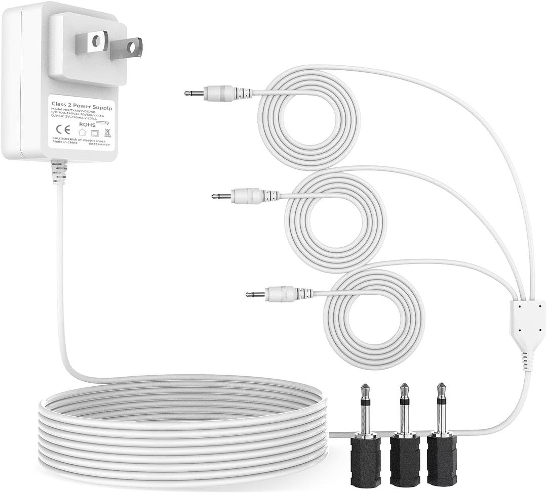 for Department 56 Village Accessories for Christmas Village House AC/DC Power Adapter, for Halloween Christmas Village Vacation House Lantern Street Lamp Accessories Adapter,with 3 Plugs (3 in 1)