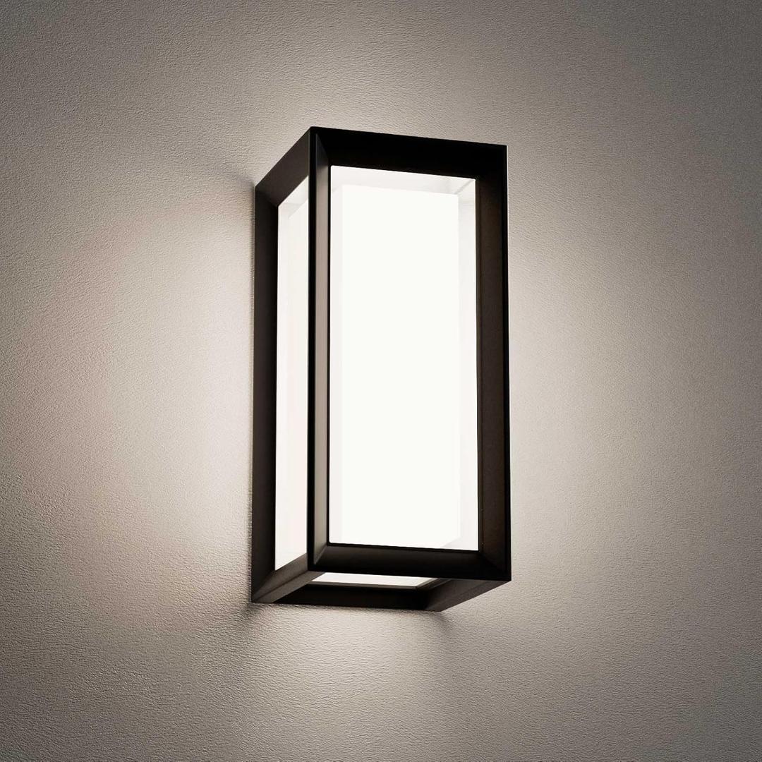 Outdoor Wall Sconce Lights, Square LED Porch Lights Outdoor 18W 3000K 4000K 5000K 3 Color Changeable,Exterior Outside Wall Lights for House Doorway,Carriage