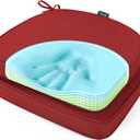 SUNROX Gel Memory Foam Chair Cushions, FadeShield Water-, Stain-Resistant Durable Reversible Seat Cushion Pads with Ties for Indoor/Outdoor Kitchen Dining Office 17"x16" Set of 2, Burgundy