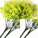 WILLBOND 12 Bundles Spring Artificial Flowers Outdoor Artificial Plant Decor UV Resistant Fake Plastic Flowers Faux Shrubs for Home Garden Porch Hanging Planters Outdoor Summer Decoration(Yellow)