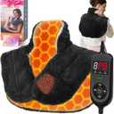 30s Fast Hot Heating Pad for Neck Shoulders and Back, Far Infrared Heating Pad, 6X Deeper Pain Relief, 160, 8 Temp Setting, 4H Auto Off, Memory Function, 23"X20", Birthday Gift to Parent Men Women