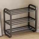 Expandable Shoe Rack Narrow Vertical Organizer Cabinet Sturdy Free Standing Shoe Rack Storage Shelf for Closet, Entryways, Hallways & Living Rooms 3 Tier - 23.6" W Hold 9 Pairs (Black)