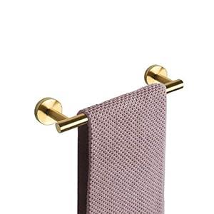 NearMoon Bath Towel Bar, Thicken Stainless Steel Shower Towel Rack Holder Wall Mounted for Bathroom, 9-lnch Overall Length-7-lnch Usable Hanging Space (1 Pack, Chrome Finish)