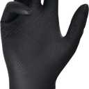 TitanFlex Heavy Duty Black Nitrile Gloves, Raised Diamond Texture, Latex Free, Powder Free Disposable Gloves (8Mil/6Mil) (XL (Pack of 100))