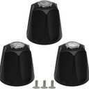 Biaungdo Black Shower Knob Replacement Set of 3, Bathtub Faucet Handles Include Hot and Cold/Diverter Shower Knob for Remodeling Trim