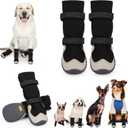 Dog Shoes for Large Small Medium Dogs, Dog Snow Boots Winter, Dog Booties and Paw Protectors to Prevent Licking, Anti-Slip Dog Shoes with Reflective for Hot Pavement,Hardwood Floors, Hiking (Size 2) (Size 2 (For Width 1.6"-1.8"), Thin wool-Black)