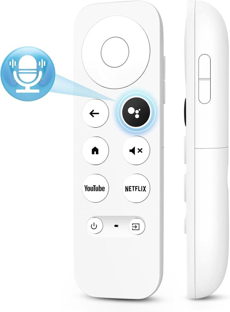 Amzpas Voice Remote for Google Chromecast 4K Snow TV, G9N9N Replacement Remote Control for Google TV HD/4K Snow Streaming Stick, GA01409-US, GA01919-US, GA01920-US, GA01923-US, GA02463-US, GA02464-US, White