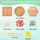 WEBEEDY 3 Styles DIY Mosaic Craft Kit Easy to Make DIY Flower Mosaic Bamboo Coasters Kits for Adults Beginner, Glass Mosaic Tiles with Blank Base Tray for Handmade Art Home Decor (NO Caulk/Glue)