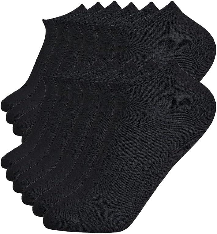 Womens 6-pack Ankle Athletic socks,White/Black/grey,Medium (One Size)