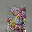 50Pcs Random Acrylic Letter Beads Large Alphabet Bead Bulk Chunky Capital Letters Iridescent UV Plated Initial Loose Spacer for Jewelry Making Keychain Bracelets Earrings Crafts Bag Decor