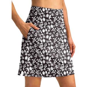 SANTINY 18" Skorts for Women 3 Pockets High Waist Long Athletic Tennis Skirt Golf Skort for Casual Summer Travel M
