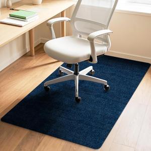 Office Chair Mat for Hardwood Floors 48"x36", Durable Non-Slip Large Tile Floor Protector, Anti-Scratch Thick Heavy-Duty Recyclable Gliding Desk Mats for Computer Rolling Chairs, Navy Blue