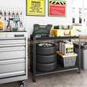 40" W Garage Shelving Heavy Duty, 900 Lbs Loads Garage Storage Shelves Heavy Duty, 2-Tier Metal Shelving Units and Storage for Basement, Retiple Tanks,40" Wx18 Dx36 H, Black, 40"W18"D36"H