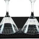 BARsics PVC Bar Service Mat for Cocktail Bartender 18x12 inches (Black 2-Pack)