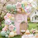 146Pcs Tea Party Balloon Garland Kit with Pink Green Yellow Teapot & Floral Balloons for Tea Party Baby Shower Decorations, Garden Party, Bridal Shower, High Tea, Lets Partea Decor