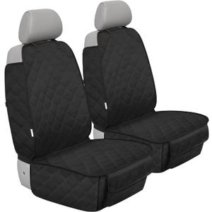 ALLANSING Front Seat Cover for Dogs with Side Flaps, Heavy Duty 900D Waterproof Car Seat Cover, Protects from Dirt & Scratches, for Pets & Daily Use, Fits Cars SUV Trucks Minivans (2-Pack) (Black)