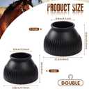 Abbylike Horse Bell Boots 1 Pair, Horse Overreach Ballistic Rubber Bell Boots Care for Turnout, No Rub Design Protect Against Hoof Impact Trauma