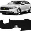 KUST Black Dash Cover for Honda Accord 2023-2026 Dash Carpet Polyester Dashboard Cover Non-Slip Dash Protector Interior Accessories for Accord Custom Fit Dash Mat Sunshade Windshield No Glare