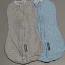 SwaddleMe by Ingenuity Compression Baby Swaddle Pod, Two-Way Zipper for Easy Diaper Changes, Improves Sleep & Calms Startle Reflex, 0-2 Months, 1.0 TOG, 2-Pack - Dino Jam