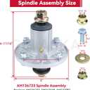 GELASKA 2 Pack AM136733 Spindle Assembly with M151720 Pulley Replaces John Deere AM137483 Spindle, AM143469 Spindle AM134292 AM137097 UC26511 for John Deere X300 Spindle, John Deere Z225 Spindle