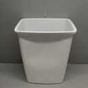 Rubbermaid Small Kitchen Bathroom Trash Can, 9 Gallons, White, Waste Basket for Under Counter/Kitchen/Office/Bedroom/Bathroom