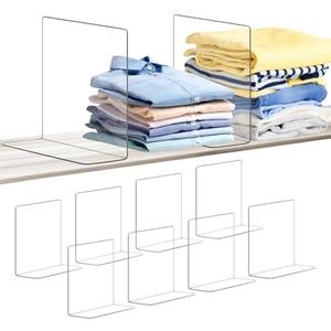 Jogori Shelf Dividers for Closet Organization: Durable Clear Acrylic Divider Organizer for Shelves - Vertical Adjustable Shelving Separators for Clothing Purse